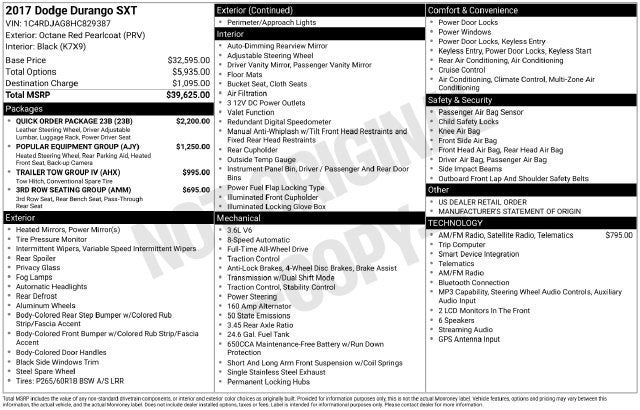 2017 Dodge Durango SXT