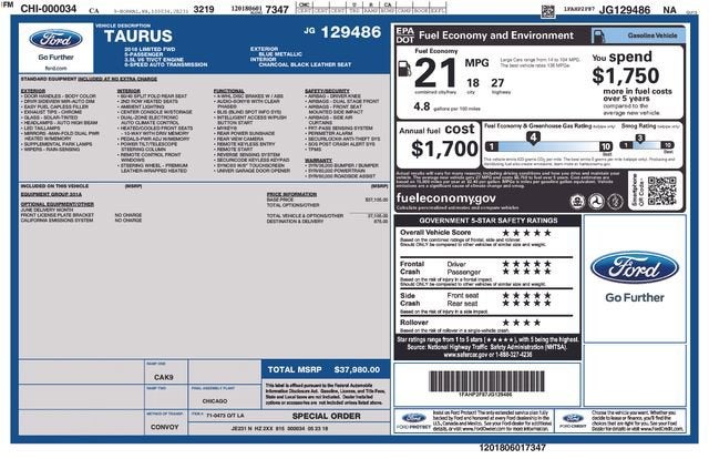2018 Ford Taurus Limited