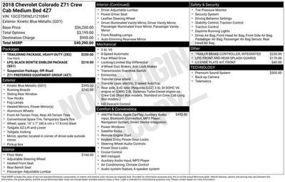 2018 Chevrolet Colorado 4WD Z71