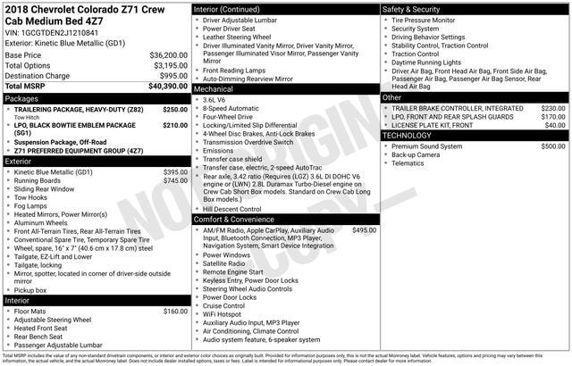 2018 Chevrolet Colorado 4WD Z71