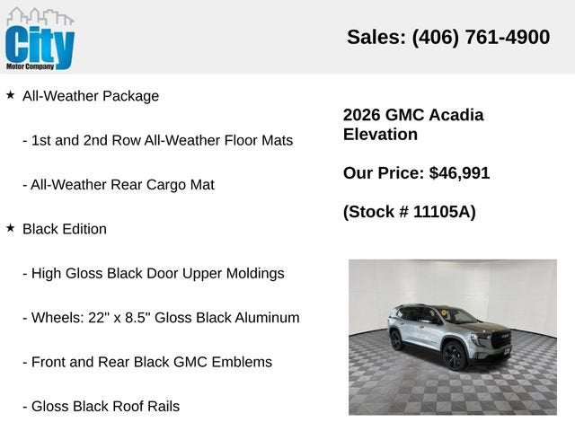 2026 GMC Acadia Elevation