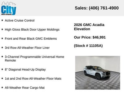 2026 GMC Acadia Elevation