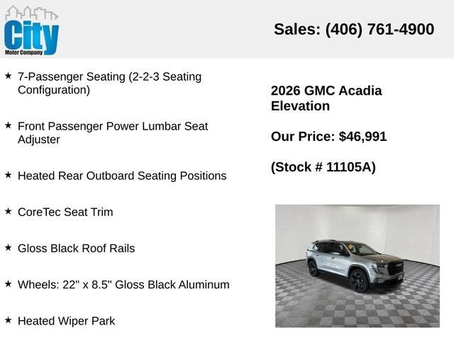 2026 GMC Acadia Elevation