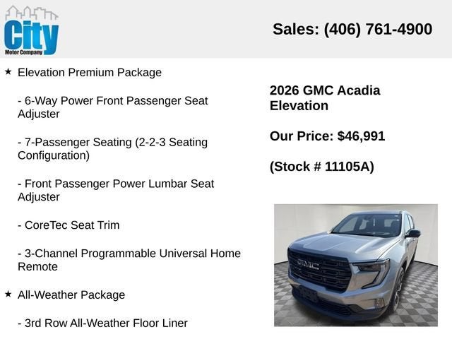 2026 GMC Acadia Elevation