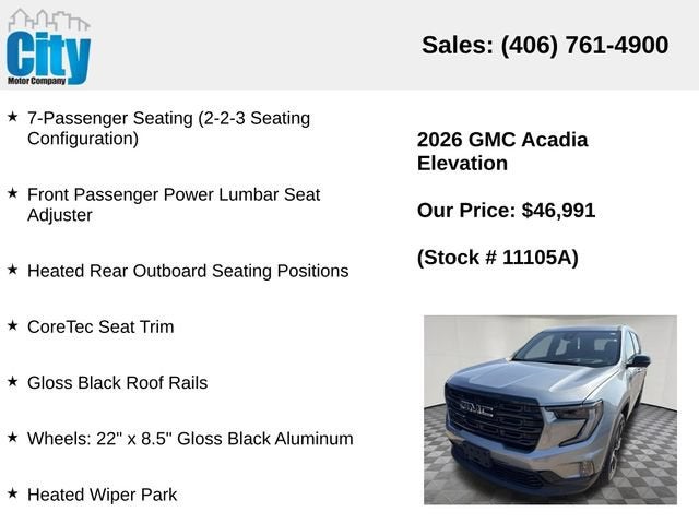 2026 GMC Acadia Elevation