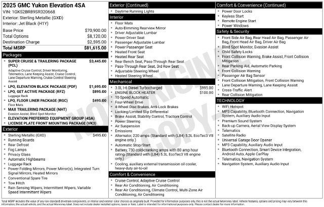 2025 GMC Yukon Elevation