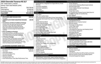2020 Chevrolet Traverse RS