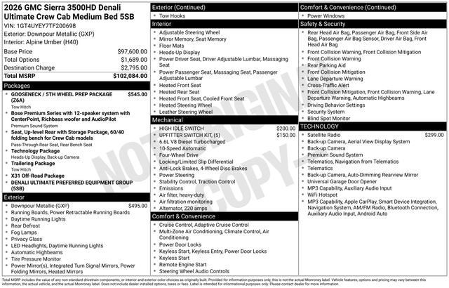 2026 GMC Sierra 3500 HD Denali Ultimate