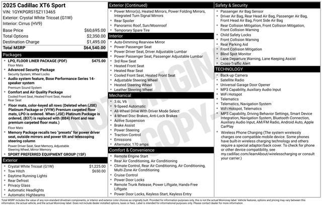 2025 Cadillac XT6 Sport