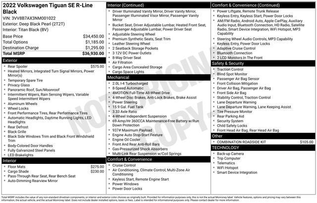 2022 Volkswagen Tiguan SE R-Line Black