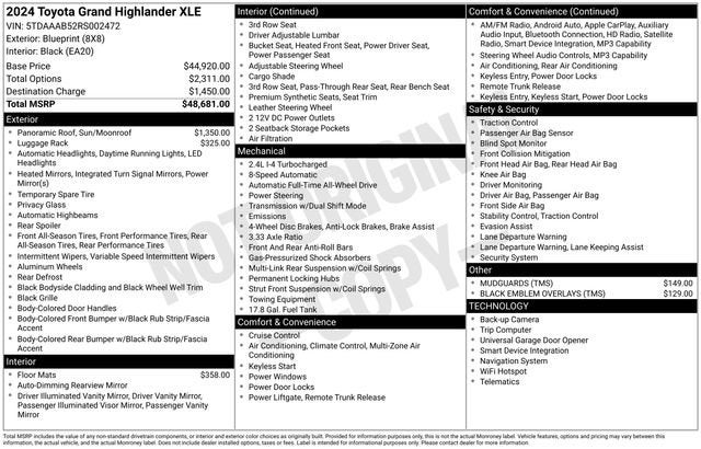 2024 Toyota Grand Highlander XLE