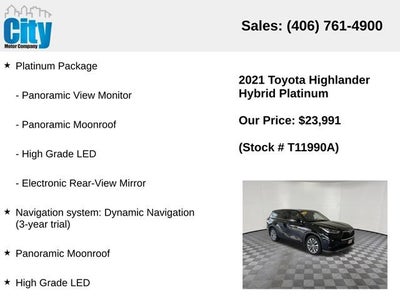 2021 Toyota Highlander Hybrid Platinum