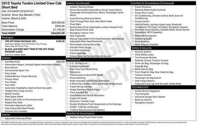 2015 Toyota Tundra 4WD Truck LTD