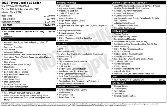2023 Toyota Corolla LE