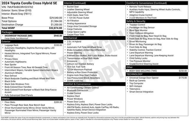 2024 Toyota Corolla Cross Hybrid S