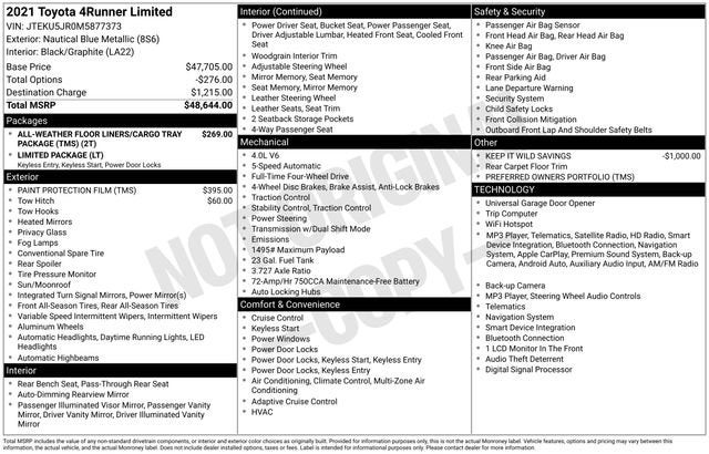 2021 Toyota 4Runner Limited