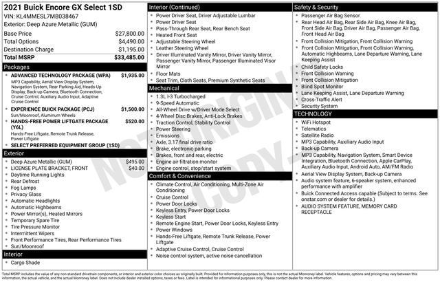 2021 Buick Encore GX Select